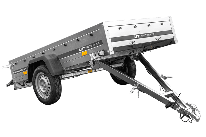 Pkw Anhänger Kipper 230×125 Garden Trailer 230 KIPP Unitrailer 750 kg mit Stützrad und zusätzlichen Bordwänden-Neu